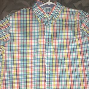 Spring colored plaid long sleeve button up